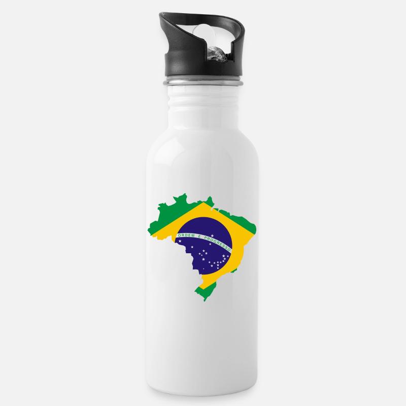 BRÉSIL - Gourde avec paille intégrée - blanc