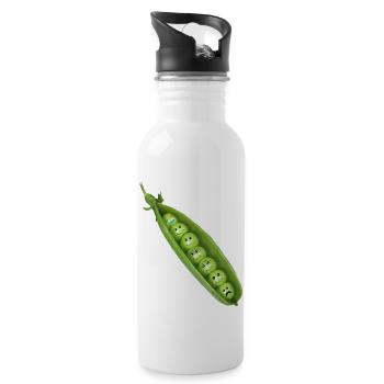 Pois - Gourde avec paille intégrée - blanc - Droite