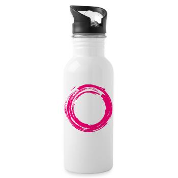 Rising Sun Shirt Zen Motif Calligraphy Gift - Water bottle with straw - white - Right