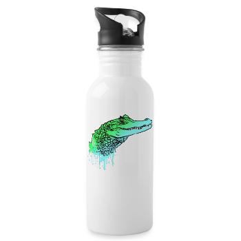 Crocodile crocodile lézard crocodile - Gourde avec paille intégrée - blanc - Droite