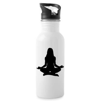 meditate - Water bottle with straw - white - Right