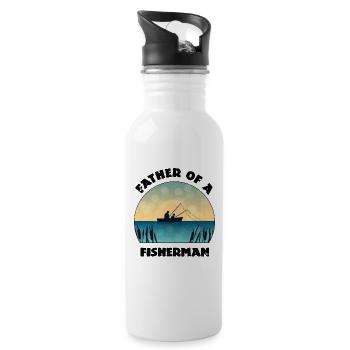 Angeln Angler Fischerei Fischer - Trinkflasche mit integriertem Trinkhalm - Weiß - Rechts