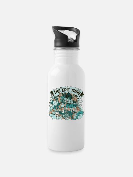 Der epische Weg - Trinkflasche mit integriertem Trinkhalm - Weiß