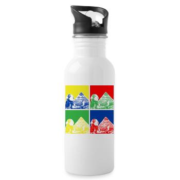 Sphinx Pyramiden Aegypten - Trinkflasche mit integriertem Trinkhalm - Weiß - Rechts