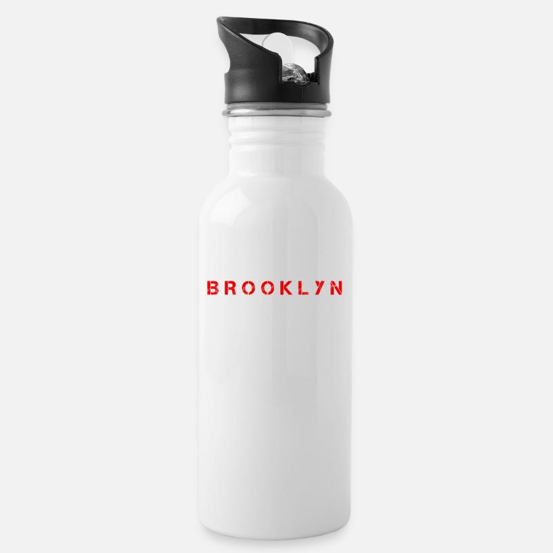 Brooklyn - Trinkflasche mit integriertem Trinkhalm - Weiß