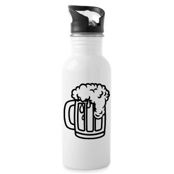 bier__f1 - Trinkflasche mit integriertem Trinkhalm - Weiß - Rechts