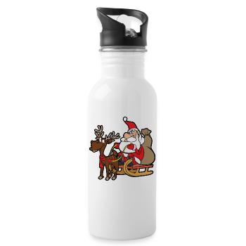 Santa Claus Christmas Santa - Water bottle with straw - white - Right