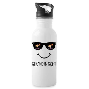 Beach - Water bottle with straw - white - Right