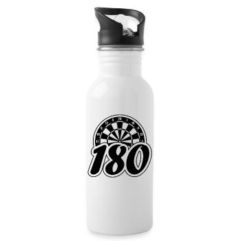 Dartscheibe 180 Darts Dartpfeil Dartspieler - Trinkflasche mit integriertem Trinkhalm - Weiß - Rechts