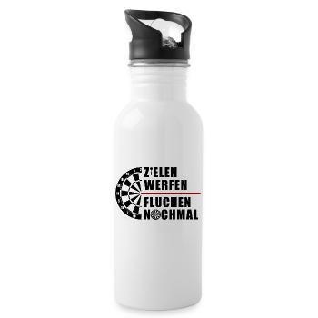 Expiration des fléchettes | Cadeau de fléchettes pour les joueurs de fléchettes - Gourde avec paille intégrée - blanc - Droite