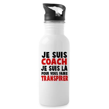 JE SUIS COACH - Gourde avec paille intégrée - blanc - Droite