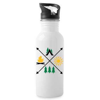 Camping - Trinkflasche mit integriertem Trinkhalm - Weiß - Rechts