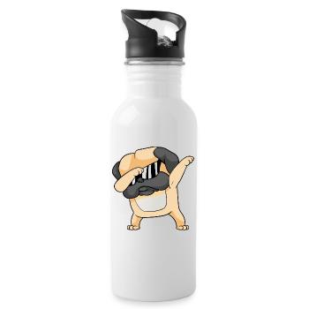 Dabbing Dab Pug Chiens - Gourde avec paille intégrée - blanc - Droite