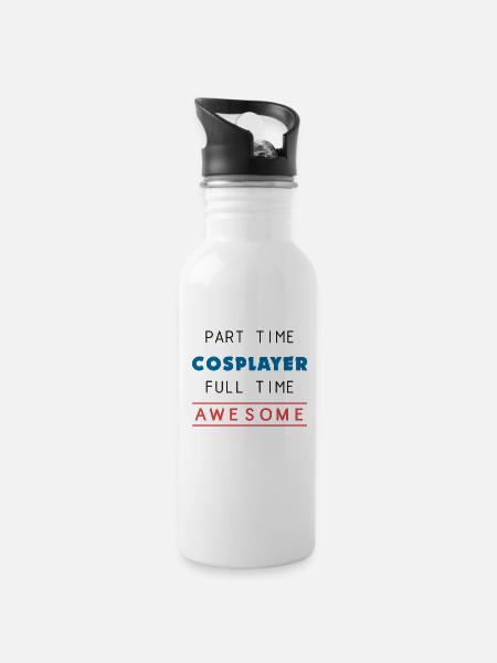 COSPLAY - Trinkflasche mit integriertem Trinkhalm - Weiß