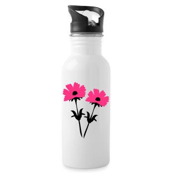 cosmos_flowers - Gourde avec paille intégrée - blanc - Droite