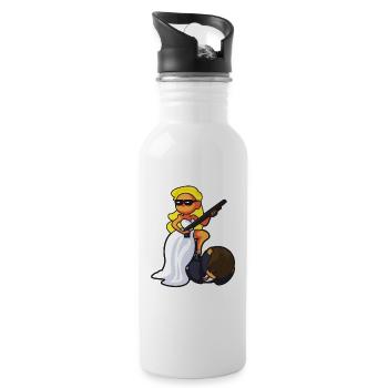 brautpaar pistole - Trinkflasche mit integriertem Trinkhalm - Weiß - Rechts