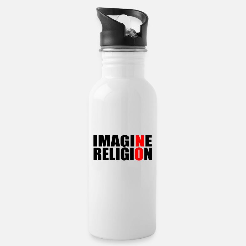 La religion! - Gourde avec paille intégrée - blanc