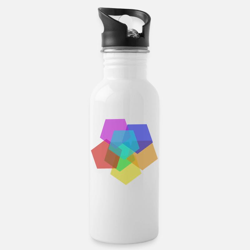 Bunt - Trinkflasche mit integriertem Trinkhalm - Weiß