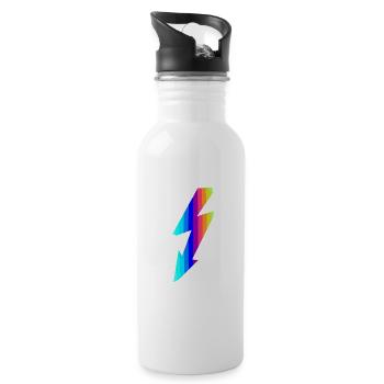Flash of rainbow colors - Water bottle with straw - white - Right