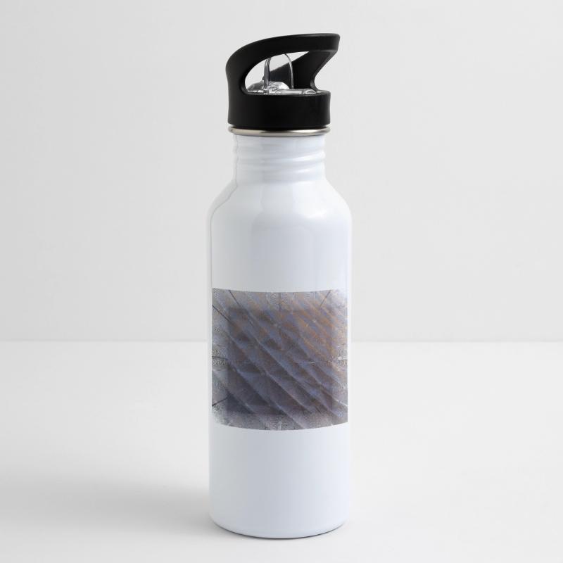 Dark angular, dark angular. Water bottle with straw