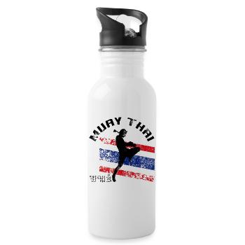 Muay Thai - Water bottle with straw - white - Right