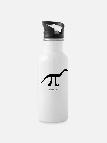 Pinosaur - Water bottle with straw - white