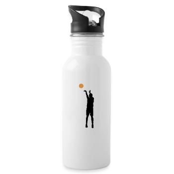 Basketball throw silhouette gift - Water bottle with straw - white - Right