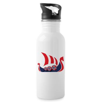 Navire Viking Norvège cadeau - Gourde avec paille intégrée - blanc - Droite