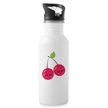 cherry - Water bottle with straw - white - Right