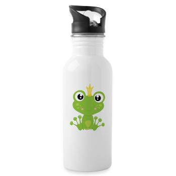 Roi grenouille - Gourde avec paille intégrée - blanc - Droite