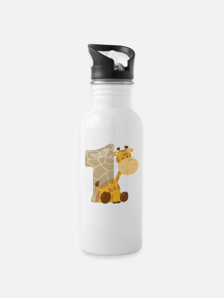 SAFARI - Trinkflasche mit integriertem Trinkhalm - Weiß