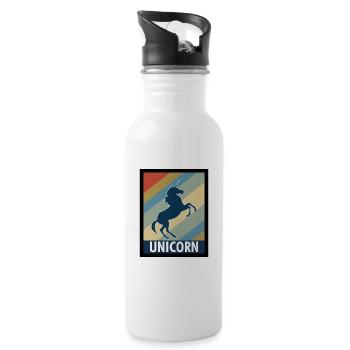 Mythisch Einhorn Unicorn Geschenk - Trinkflasche mit integriertem Trinkhalm - Weiß - Rechts