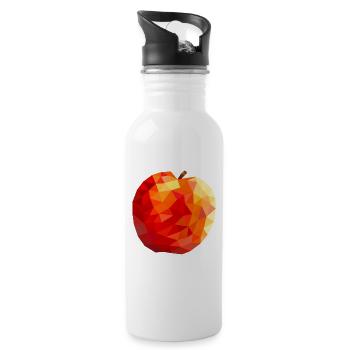 Apfel - Trinkflasche mit integriertem Trinkhalm - Weiß - Rechts