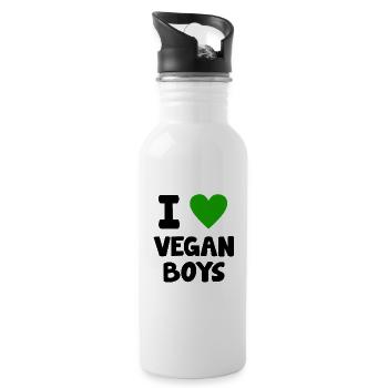 Vegan TShirt Vegan Vegan Cadeau environnemental - Gourde avec paille intégrée - blanc - Droite