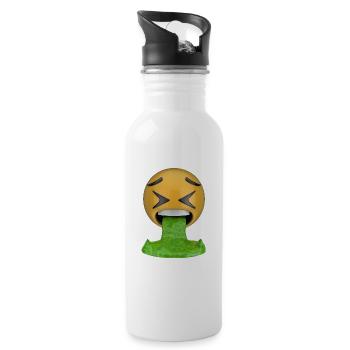 Emoji vomiting - Water bottle with straw - white - Right