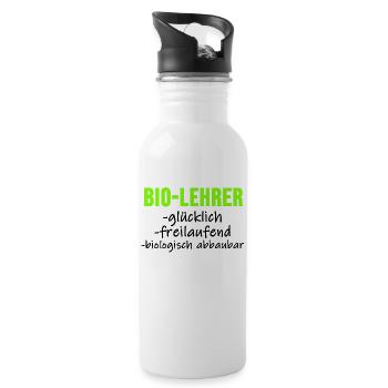 Biologist TShirt Biology Student Biochemistry Gift - Water bottle with straw - white - Right