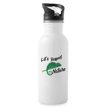 Environmental protection nature lovers say gift - Water bottle with straw - white - Right