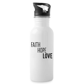 Religion Shirt Christ Jésus cadeau catholique - Gourde avec paille intégrée - blanc - Droite