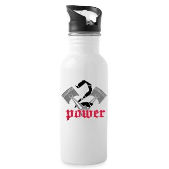 V2 Power - Trinkflasche mit integriertem Trinkhalm - Weiß - Rechts