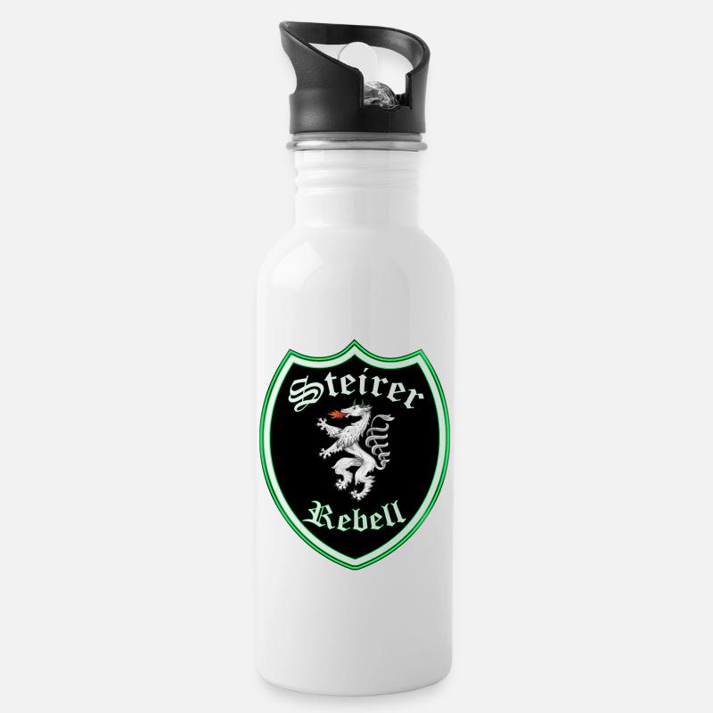 Steiermark - Trinkflasche mit integriertem Trinkhalm - Weiß