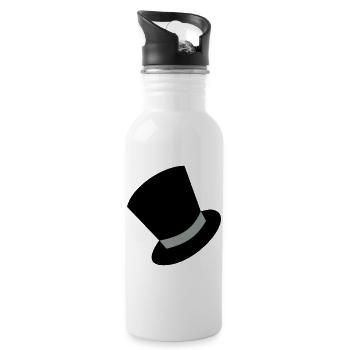 zylinder - Trinkflasche mit integriertem Trinkhalm - Weiß - Rechts