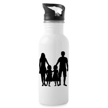 familie zwillinge schwestern mutter mama mom mutte - Trinkflasche mit integriertem Trinkhalm - Weiß - Rechts
