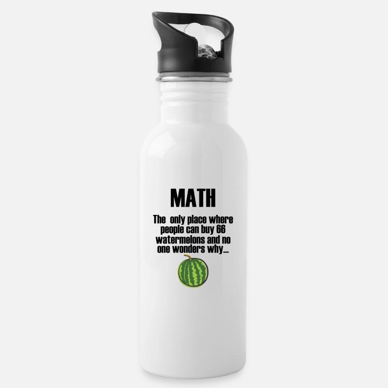 Maths disant cadeau de pastèque - Gourde avec paille intégrée - blanc