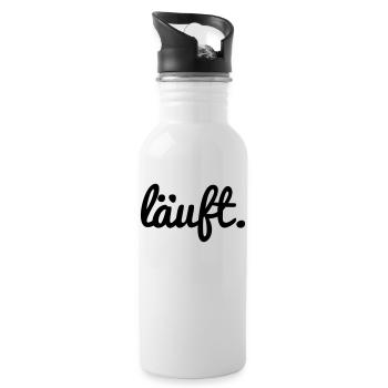läuft - Trinkflasche mit integriertem Trinkhalm - Weiß - Rechts