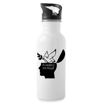 Frieden Peace Liebe Friede Weltfrieden - Trinkflasche mit integriertem Trinkhalm - Weiß - Rechts