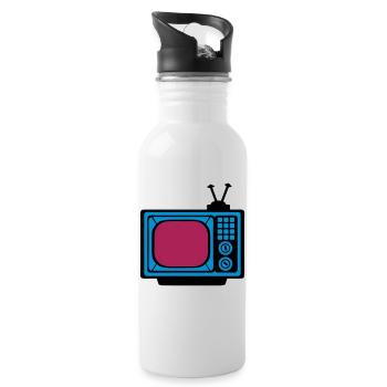 tv tv tv screen 1 5 - Water bottle with straw - white - Right