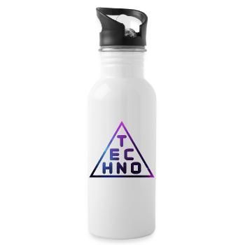 Techno Music Musik DJ Geschenk - Trinkflasche mit integriertem Trinkhalm - Weiß - Rechts