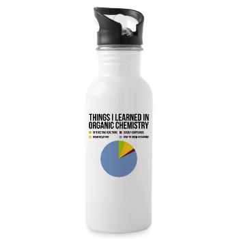 Organic chemistry diagram gift - Water bottle with straw - white - Right