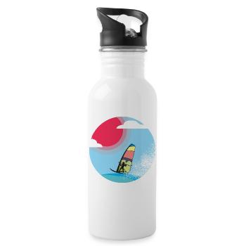 Windsurfer - Trinkflasche mit integriertem Trinkhalm - Weiß - Rechts