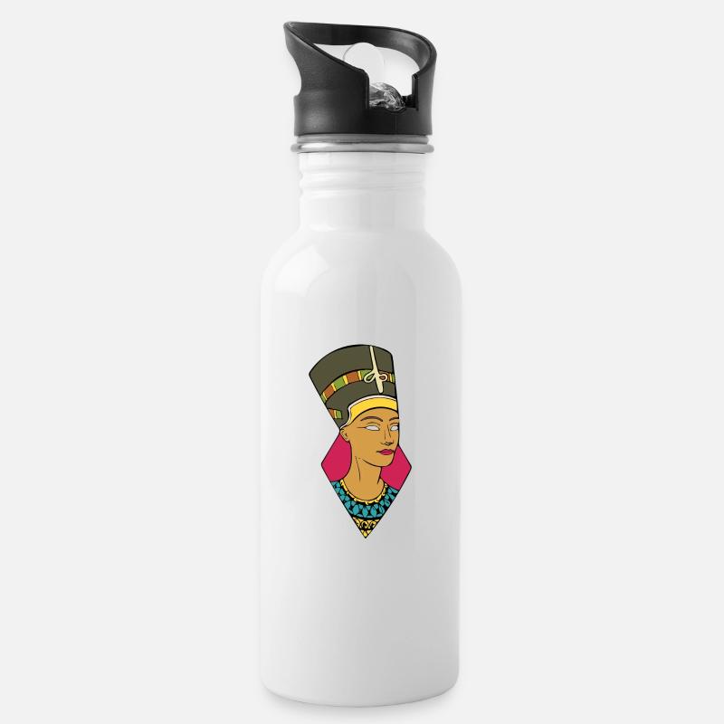 Cleopatra - Trinkflasche mit integriertem Trinkhalm - Weiß